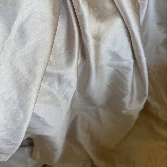 Peri Cream 98" Pinch Pleat SILK-LOOK Curtains. Set of 2 - Picture 3 of 7